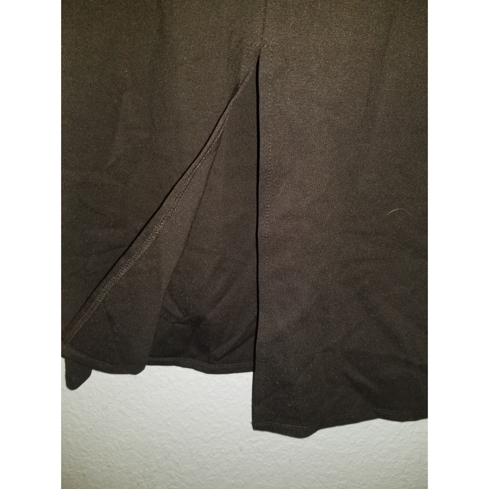 BOHME Dress Black Midi Bodycon Short Sleeve Size Womens Large Round Neck ELEGANT - Picture 5 of 7